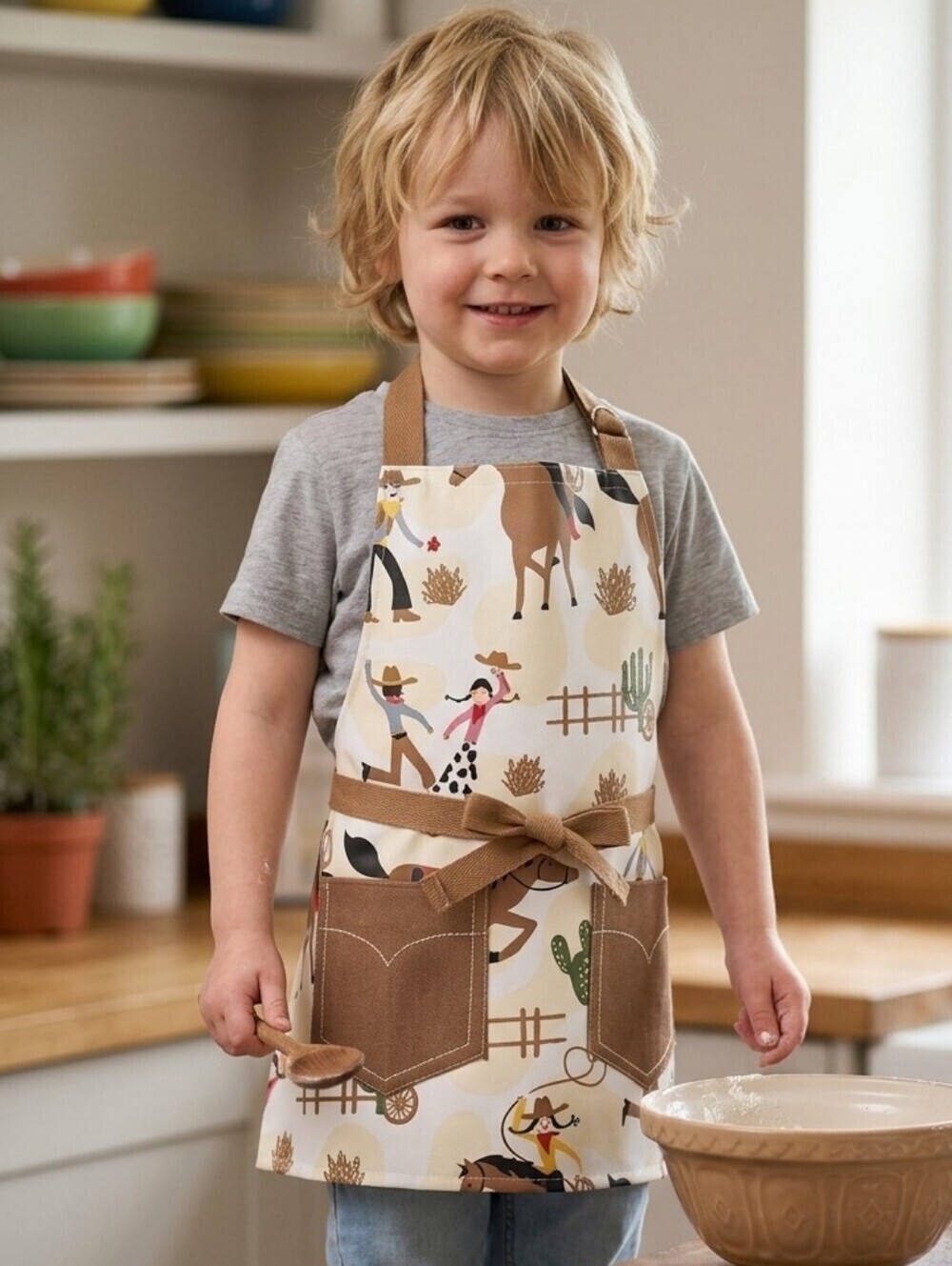 NOW DESIGNS ROOTIN TOOTIN AT THE RANCH Child’s Laminated Apron